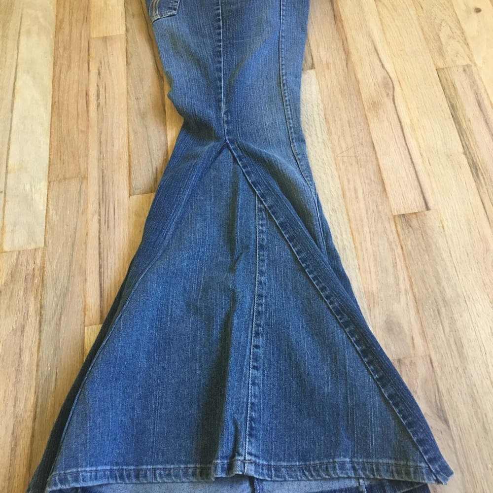 Bell Bottom Jeans Upcycled Jeans. Boho Bell Bottom View 5